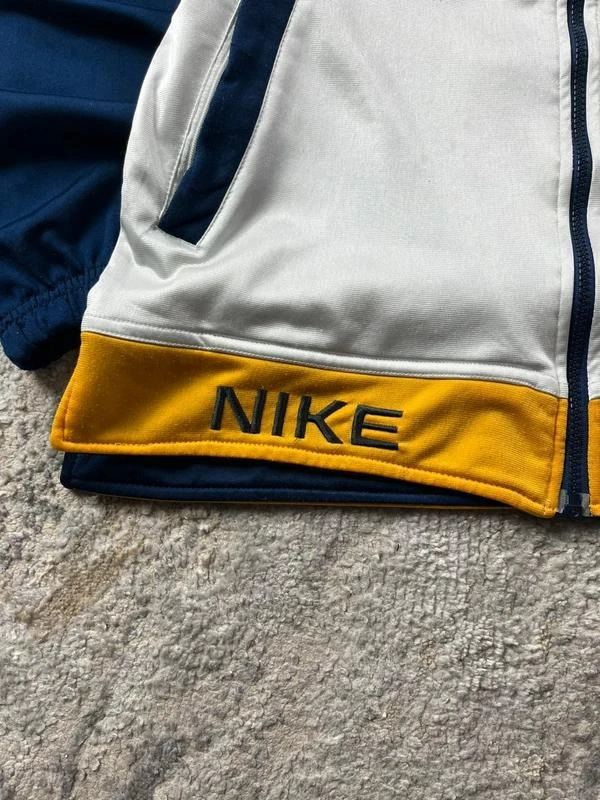 Jaqueta de trilha vintage anos 90 da Nike em azul-marinho e amarelo com zíper tamanho P – photo 6